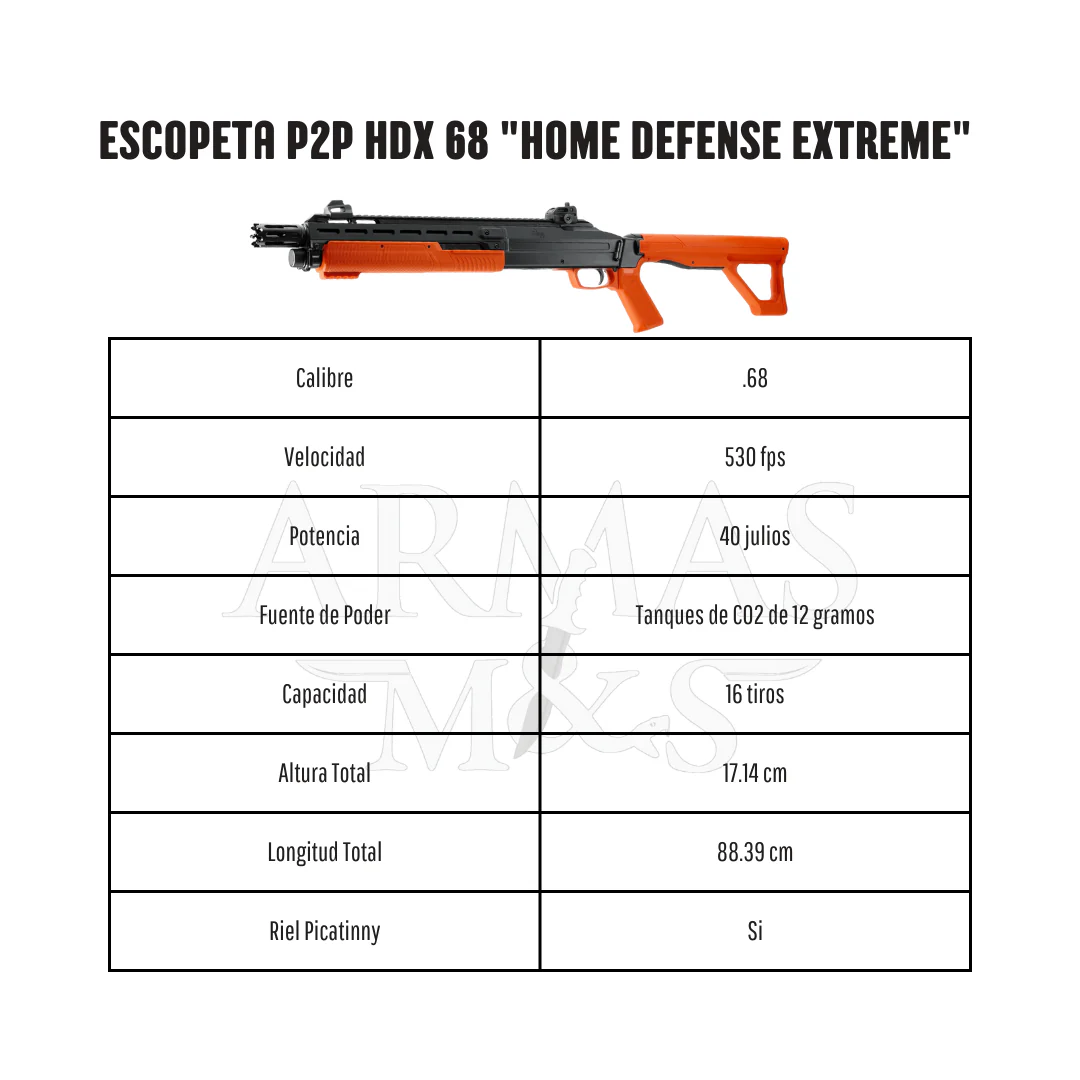 Escopeta P2P HDX 68 "HOME DEFENSE EXTREME" - 530 FPS 40 JOULES - Image 10