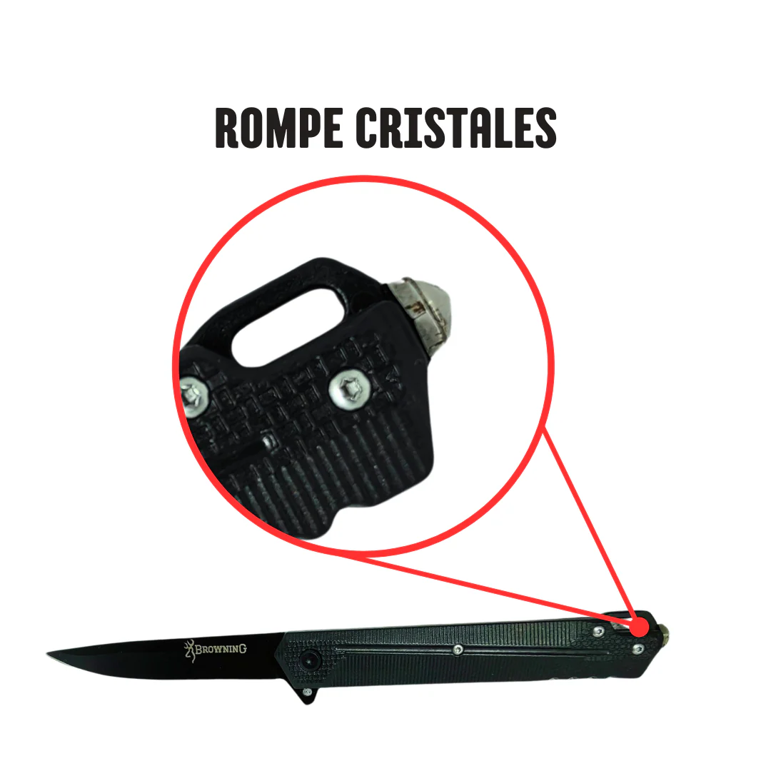 Navaja Tactica Browning Titanium con Rompecristales - Image 11
