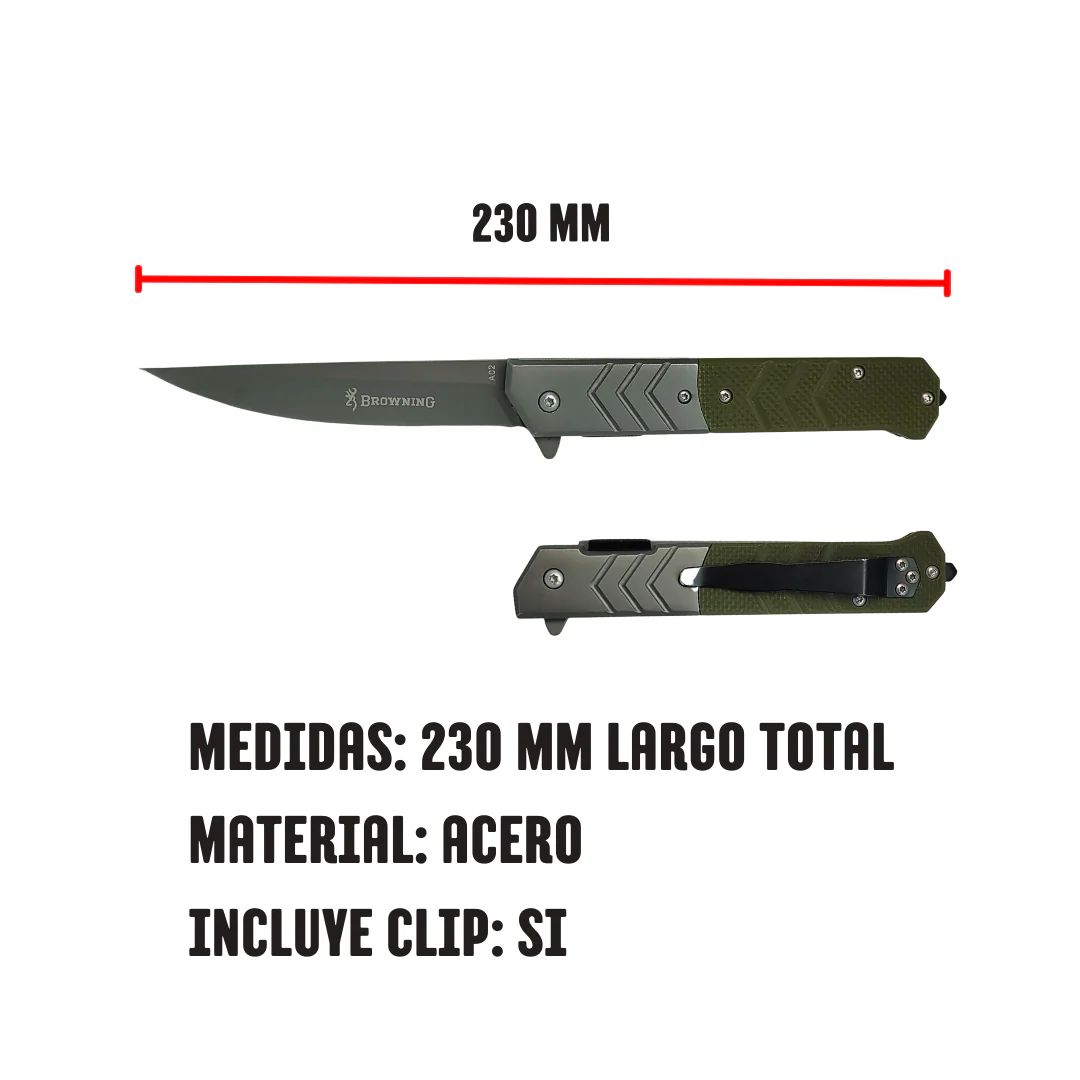Navaja Tactica Browning Titanium con Rompecristales - Image 7