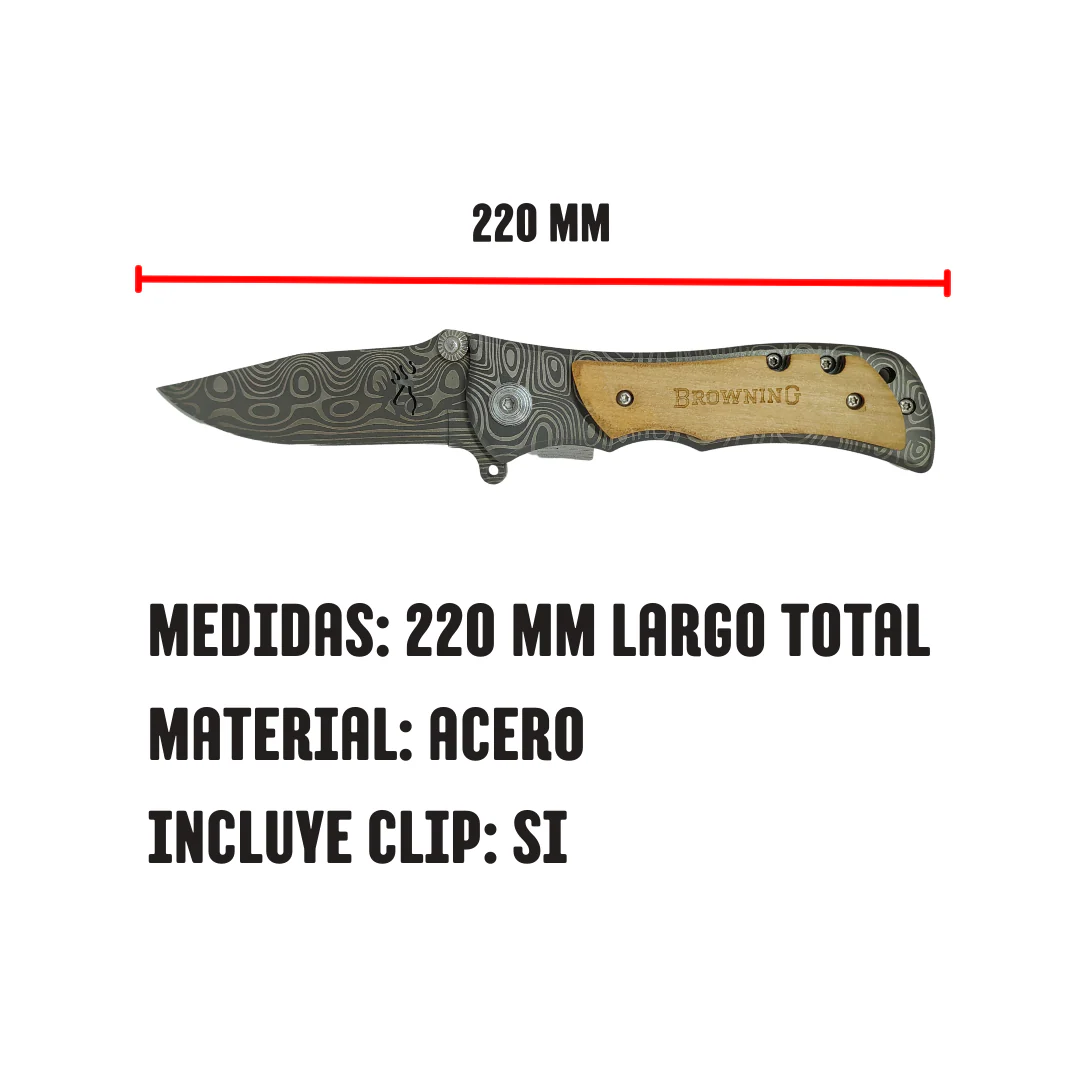 Navaja Browning Acero de Damasco - Image 5
