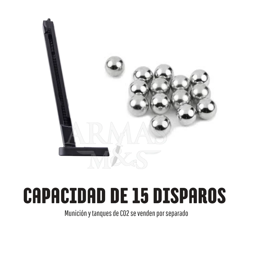 Pistola GLOCK 19 GEN3 Negra CO2 BBs Cal. .177 4.5mm 410 fps - Image 5