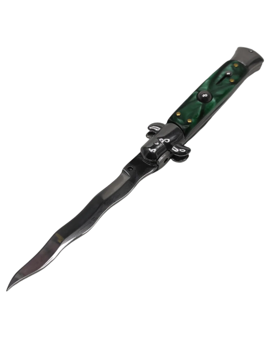 Navaja Stiletto Clásica Automática de hoja curva - Image 6