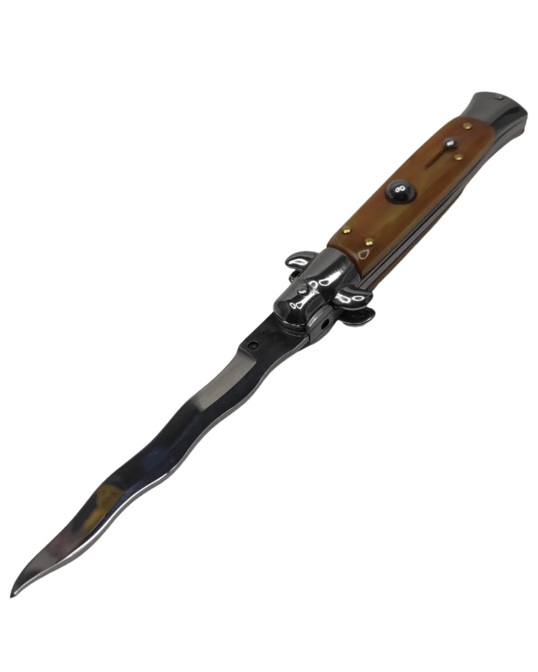 Navaja Stiletto Clásica Automática de hoja curva - Image 8