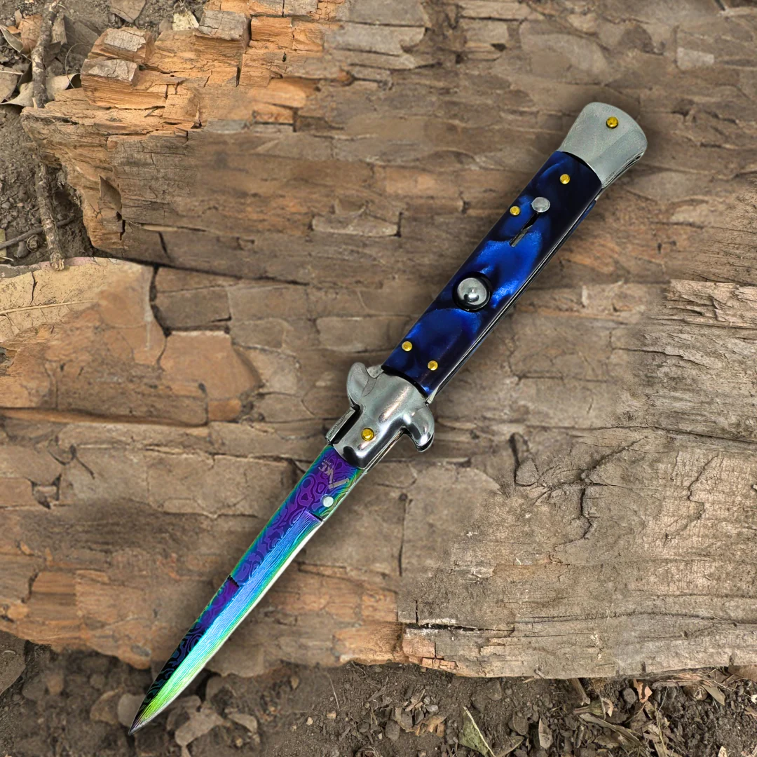 Navaja Stiletto Clásica Automática Tornasol Mictlán - Image 10