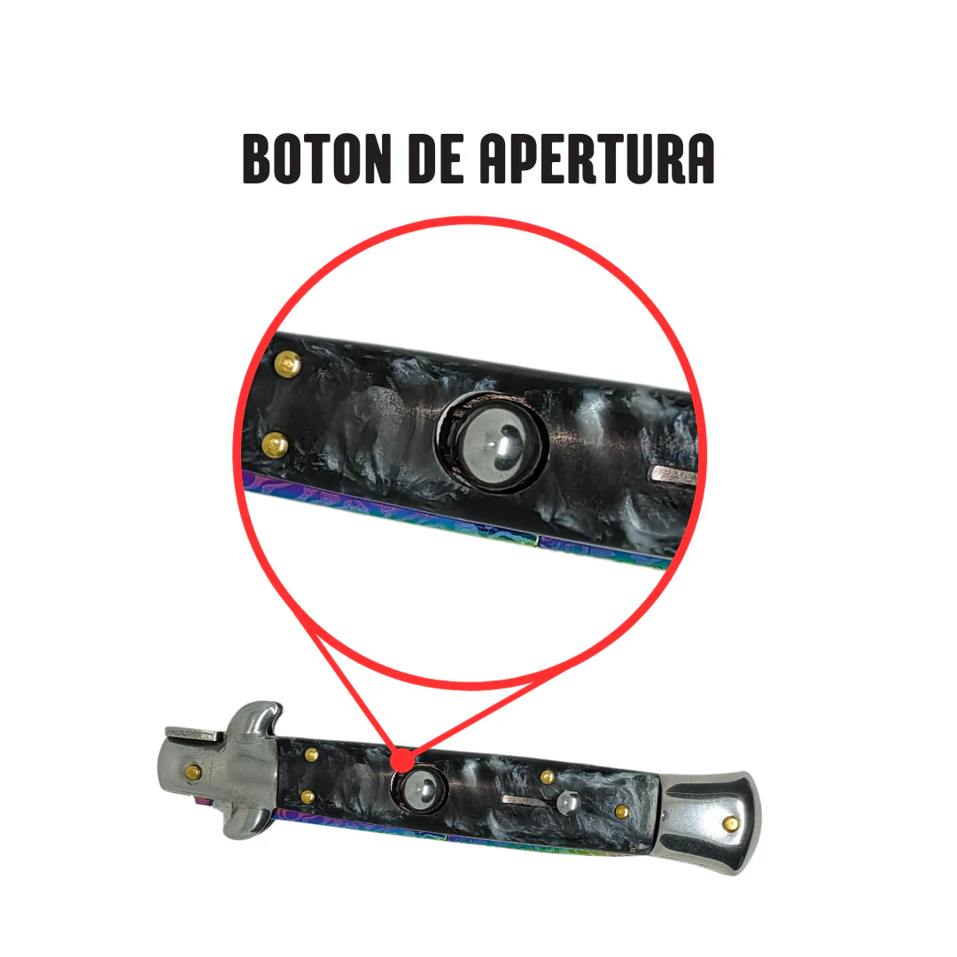 Navaja Stiletto Clásica Automática Tornasol Mictlán - Image 16